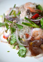 Yam wunsen kung: A spicy Thai salad with glass noodles and prawns