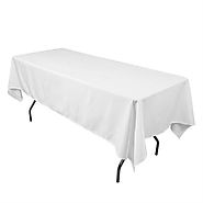White - 60 x 102 Rectangle Polyester Tablecloths - ( 60 inch x 102 inch )