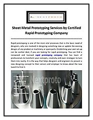 Sheet Metal Prototyping Services by Certified Rapid Prototyping Company