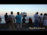 Cruise ships in port of Yalta, Ukraine