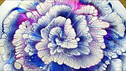 (217) Fragile - Reverse flower dip with napkin - Acrylic pouring technique- Fluid art