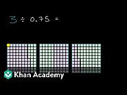 Visually dividing a whole number by a decimal (video) | Khan Academy
