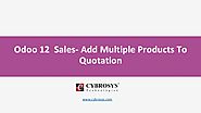Odoo Sales - Add Multiple Products to Quotation