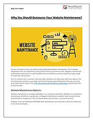 Why You Should Outsource Your Website Maintenance?