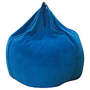 Blue Organic Cotton Velvet Bean Bag Cover