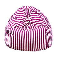 Pink and White Organic Cotton Bean Bag Cover