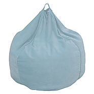 Sky Blue Organic Cotton Velvet Bean Bag Cover