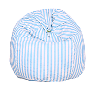 White and Light Blue Organic Cotton Bean Bag Cover