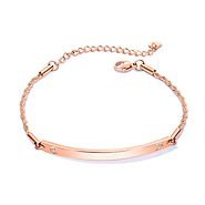 Alixa Rose Gold Diamante Bar Bracelet - Eva Victoria