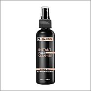 SANCTUS Instant Face Cleanser - Wash Your Face without Water (Just Spray & Wipe to a Cleaner & Brighter Face Anytime)