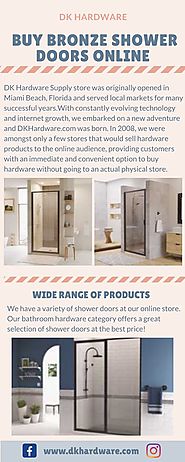 Buy Bronze Shower Doors Online - DK Hardware | Buy Bronze Sh… | Flickr