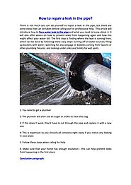 How to repair a leak in the pipe? by waterdamageresolution - Issuu