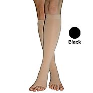 Blue Jay Complete Support Medical Socks - Black, 20 - 30 mmHg, Small Compression Socks - Knee High Socks with Open To...