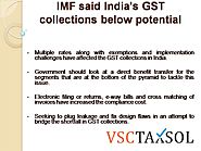 India's GST Collections Below Potential - Says IMF