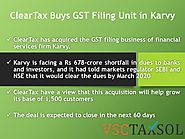 CLEARTAX Buys GST Filing Unit in Karvy