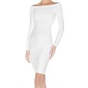 Shop Herve Leger Candice Off-The-Shoulder Bandage Dress White for cheap!