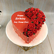 Happy Birthday Wishes Love Cake With Name Heart Shape
