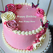Birthday Rose Cake Pic With Name