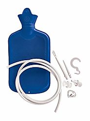 Blue Jay An Elite Healthcare Brand Hot or Cold Portable Classic Rubber Water Bottle with Douche Enema System for Heat...