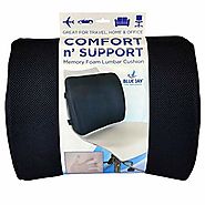 Buy Now ! Blue Jay An Elite Healthcare Brand Comfort and Support Memory Foam Lumbar Cushion with Adjustable Straps