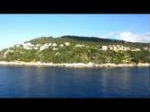 OUR CRUISE SHIP ARRIVING IN VILLEFRANCHE, NICE, FRANCE.