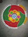 Rangoli designs using colors and petals