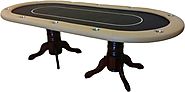 Texas Hold'em Poker Table with Furniture Style Wooden Pedestal Legs