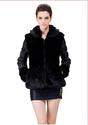 Faux black sheepskin with beaver fur collar and lining short suede coat