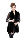 Black Classic Faux Mink Fur Middle Vest