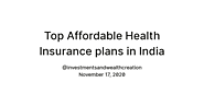 Top Affordable Health Insurance plans in India