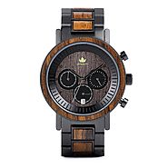 Best wooden watches Online - Ebony Zingana Wood & Stainless Steel watch