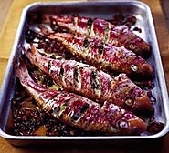 Roast Red Mullet with Tarragon & Pancetta - Bradley's Fish