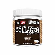 LonoLife Mocha Collagen Peptides with 10g Protein, Paleo and Keto Friendly, 8-Ounce Bulk Container. | LonoLife
