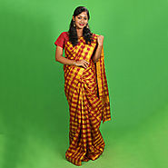 Checks Saree Design Online India | Chequered Sarees Online - KKB Store