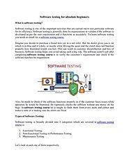 Software testing for beginners