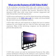 What are the Features of LED Video Walls? | Visual.ly