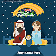 Bright Stars Merry Christmas Card With Name