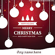 Merry Christmas And Happy New Year Card With Name
