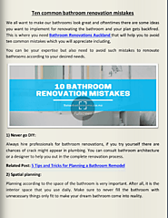 guide about bathroom renovations mistakes