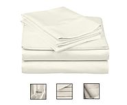Bedding Items - Cotton Bed Sheet Sets - King and Queen - Natural Queen Bed Sheet set - 4 Pieces - Natural Color - All...