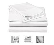 Bedding Items - White King and Queen Size Bed Sheets - Cotton Organic cotton sheet set - 500 Thread Count Bedding Set...