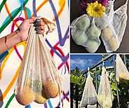 Mesh Produce bags - Reusable Bags - Cotton Mesh Bags - Different sizes Small, Large, Extra large - All Cotton and Lin...