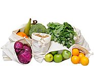 Muslin Produce Bags - 100% Organic Cotton Produce Bags that Keep Produce Fresh - Set of 6 - All Cotton and Linen