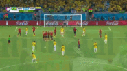 David Luiz Bursts Colombia Net With Freekick