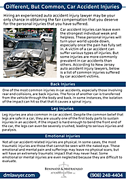 Different but common Car Accident Injuries