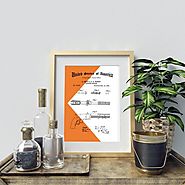 Gun Patent Print, Burnt Orange and White, Digital Download, Vintage and Modern Print