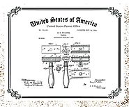 Vintage Gillette Razor Patent Print, Digital Download, Original Gillette Safety Razor Patent