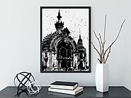 FRENCH WORLD Fair from 1900 - Black and White Poster, Historical Wall Art, Vintage Architecture