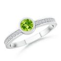 Round Peridot and White Sapphire Ring