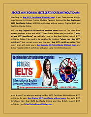SECRET WAY FOR BUY IELTS CERTIFICATE WITHOUT EXAM | edocr